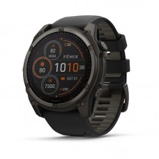 Смарт-годинник Garmin Fenix 8 51 мм Solar Сапфір Графіт/Титан Карбоновий DLC з силіконовим ремінцем QuickFit 26 мм