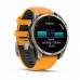 Смарт-годинник Garmin fenix 8 - 47мм, AMOLED Sapphire, Titanium з помаранчевим/графітовим силіконовим ремінцем