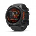 Смарт-годинник Garmin Fenix 8 51 мм AMOLED Чорний/Сірий з чорним силіконовим ремінцем