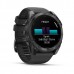 Смарт-годинник Garmin Fenix 8 51 мм AMOLED Чорний/Сірий з чорним силіконовим ремінцем
