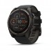 Смарт-годинник Garmin Fenix 8 51 мм Solar Sapphire Titanium з Black/Pebble Gray силіконовим ремінцем