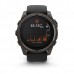 Смарт-годинник Garmin Fenix 8 51 мм Solar Sapphire Titanium з Black/Pebble Gray силіконовим ремінцем