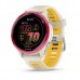 Смарт-годинник Garmin Forerunner 570 (42 мм), малиновий алюмінієвий безель з ремінцем кольору слонової кістки/манго