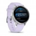 Смарт-годинник Garmin Venu 4 41 мм Silver з барвінковим силіконовим ремінцем