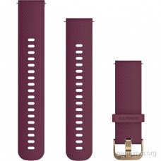 Ремешок Garmin для vívomove HR, силиконовый, два размера (Merlot, золотистая фурнитура)