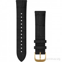 Ремінець Garmin для vívomove Luxe, 20 мм, шкіряний (чорний, золотиста фурнітура)