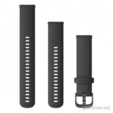 Ремешок Garmin QuickFit 20 мм для Venu (силикон, черный/сланцевый)