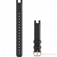 Ремінець Garmin для Lily, шкіряний, збільшений розмір L (чорна італійська шкіра)