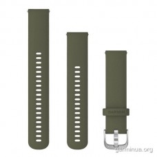 Ремешок Garmin 20 мм для vivomove Style (силикон, Silver/Moss)