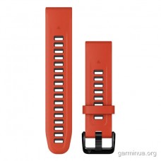 Ремешок Garmin QuickFit 20 мм для epix Pro (Gen 2) (силикон, Flame Red/Graphite)