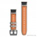 Ремінець Garmin QuickFit 22 мм для epix Pro (Gen 2) (силікон, Gray/Ember Orange)