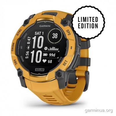 GPS-часы Garmin Instinct 3 Solar 50 мм оранжево-серый (Sunburst/Gray)