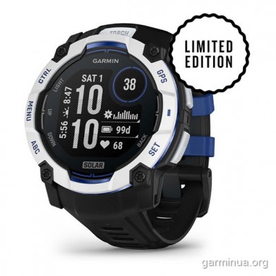 GPS-часы Garmin Instinct 3 Solar 50 мм белый (Whitestone, чёрный ремешок)