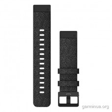 Ремешок Garmin QuickFit 20 мм для fenix 6S (нейлон, чёрный меланж, чёрная фурнитура)