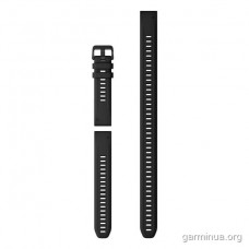 Ремешок Garmin QuickFit 20 мм для Descent Mk2S (силикон, чорний / Black)