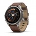 Смарт-часы Garmin fēnix 9 Pro inReach 47 мм, титановый безель, кожаный ремешок Walnut