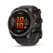 Смарт годинник Garmin Fenix 8 Pro 51 мм AMOLED сапфір Carbon Gray DLC titanium чорний силіконовий ремінець