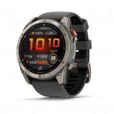 Смарт годинник Garmin Fenix 8 Pro 51 мм AMOLED сапфір Graphite titanium чорний силіконовий ремінець