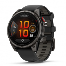 Смарт годинник Garmin Fenix 8 Pro 47 мм AMOLED сапфір Carbon Gray DLC titanium чорний силіконовий ремінець