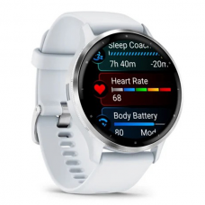 Смарт-годинник Garmin Venu 3 Silver Stainless Steel Bezel with Whitestone Case and Silicone Band